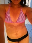 The most skin you'll ever see from me on EIB22. I <3 my itsy bitsy teeny weeny pink and white and black bikini!
